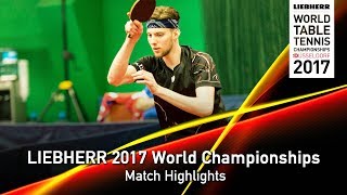 【Video】MEDJUGORAC Marko VS TODOROV Stefan, LIEBHERR 2017 World Table Tennis Championships
