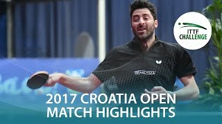 【Video】GIONIS Panagiotis VS PUCAR Tomislav, 2017 ITTF Challenge, Zagreb Open best 16