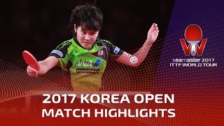 【Video】MIU Hirano VS ZENG Jian, 2017 Seamaster 2017  Korea Open quarter finals