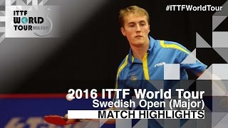 【Video】ANDERSSON Harald VS SZUDI Adam, 2016 Swedish Open  best 32