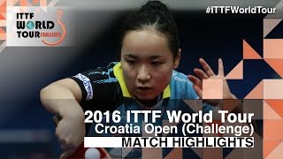 【Video】BATRA Manika VS MIMA Ito, 2016 Zagreb  Open  best 16