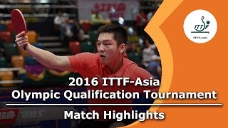 【Video】FAN Zhendong VS CHUANG Chih-Yuan, 2016 ITTF-Asian Olympic Qualification Tournament semifinal