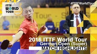 【Video】GIONIS Panagiotis VS ZHANG Jike, 2016 German Open  best 32