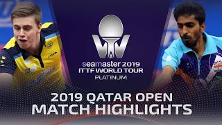 【Video】MOREGARD Truls VS GNANASEKARAN Sathiyan, 2019 Platinum Qatar Open best 128