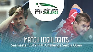 【Video】KATSMAN Lev VS WETZEL Adrian, 2019 ITTF Challenge Serbia Open 