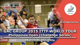 【Video】AI Fukuhara VS MIU Hirano, 2015  Philippines Open  quarter finals