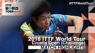 【Video】JUN Mizutani VS JOO Saehyuk, 2016 Zagreb  Open  quarter finals
