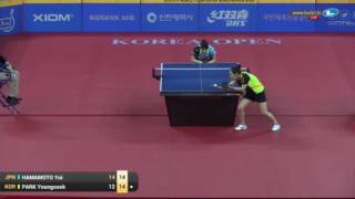【Video】YUI Hamamoto VS PARK Youngsook, 2016 Korea Open  best 32