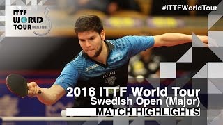 【Video】OVTCHAROV Dimitrij VS PITCHFORD Liam, 2016 Swedish Open  quarter finals