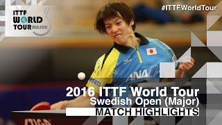 【Video】KENTA Matsudaira VS YUYA Oshima, 2016 Swedish Open  semifinal