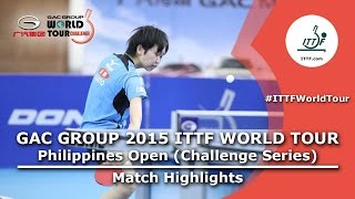 【Video】HITOMI Sato VS PARK Seonghye, 2015  Philippines Open  best 32