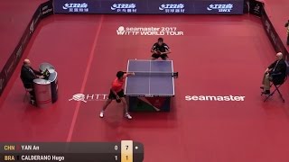 【Video】CALDERANO Hugo VS YAN An, 2017 Seamaster 2017 Hungarian Open best 16